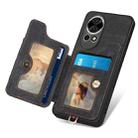 For Huawei Enjoy 70 Retro Skin-feel Ring Multi-card Wallet Phone Case(Black) - 3