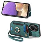 For Huawei nova 14 Retro Skin-feel Ring Multi-card Wallet Phone Case(Green) - 2