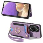 For Huawei nova 14 Ultra Retro Skin-feel Ring Multi-card Wallet Phone Case(Purple) - 2