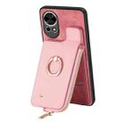 For Huawei nova 10 SE Cross Leather Ring Vertical Zipper Wallet Back Phone Case(Pink) - 2