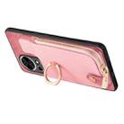For Huawei nova 10 SE Cross Leather Ring Vertical Zipper Wallet Back Phone Case(Pink) - 3