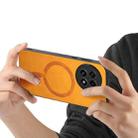 For OnePlus 13 Solid Color Retro Magsafe PU Back Cover Phone Case(Yellow) - 3