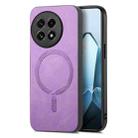 For OnePlus Ace 5 / 5 Pro Solid Color Retro Magsafe PU Back Cover Phone Case(Purple) - 1
