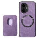 For Honor 300 Retro Leather Card Bag Magnetic Phone Case(Purple) - 3