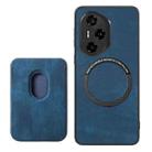 For Honor 300 Pro Retro Leather Card Bag Magnetic Phone Case(Blue) - 3