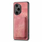 For Honor 300 Pro Retro Leather Card Bag Magnetic Phone Case(Pink) - 2