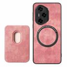 For Honor 300 Pro Retro Leather Card Bag Magnetic Phone Case(Pink) - 3