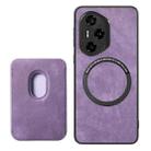 For Honor 300 Pro Retro Leather Card Bag Magnetic Phone Case(Purple) - 3