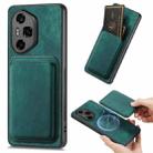 For Honor 300 Ultra Retro Leather Card Bag Magnetic Phone Case(Green) - 1