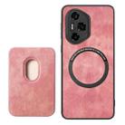 For Honor 300 Ultra Retro Leather Card Bag Magnetic Phone Case(Pink) - 3