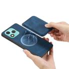 For Honor 400 Lite Global Retro Leather Card Bag Magnetic Phone Case(Blue) - 3