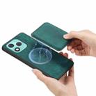 For Honor 400 Lite Global Retro Leather Card Bag Magnetic Phone Case(Green) - 3