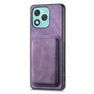 For Honor 400 Lite Global Retro Leather Card Bag Magnetic Phone Case(Purple) - 2
