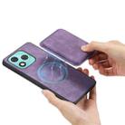 For Honor 400 Lite Global Retro Leather Card Bag Magnetic Phone Case(Purple) - 3