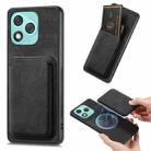 For Honor 400 Lite Global Retro Leather Card Bag Magnetic Phone Case(Black) - 1
