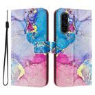 For Samsung Galaxy A56 5G ENKAY Painted Leather Phone Case with Card Slots ＆ Holder(Pink Marble Pattern) - 1