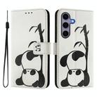 For Samsung Galaxy S25 5G / S24 5G ENKAY Painted Leather Phone Case with Card Slots ＆ Holder(Panda Pattern) - 1