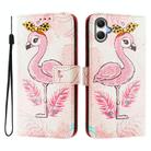 For Samsung Galaxy A06 4G ENKAY Painted Leather Phone Case with Card Slots ＆ Holder(Flamingo Pattern) - 1