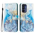 For Samsung Galaxy A16 4G / 5G ENKAY Painted Leather Phone Case with Card Slots ＆ Holder(Ocean Marble Pattern) - 1