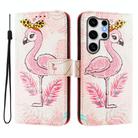 For Samsung Galaxy S24 Ultra 5G ENKAY Painted Leather Phone Case with Card Slots ＆ Holder(Flamingo Pattern) - 1
