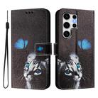 For Samsung Galaxy S24 Ultra 5G ENKAY Painted Leather Phone Case with Card Slots ＆ Holder(Cat Pattern) - 1