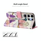 For Samsung Galaxy S24 Ultra 5G ENKAY Painted Leather Phone Case with Card Slots ＆ Holder(Butterfly Pattern) - 2