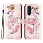 For Samsung Galaxy A26 5G ENKAY Painted Leather Phone Case with Card Slots ＆ Holder(Flamingo Pattern) - 1