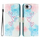 For iPhone 16e ENKAY Painted Leather Phone Case with Card Slots ＆ Holder(Love Pattern) - 1