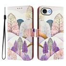 For iPhone 16e ENKAY Painted Leather Phone Case with Card Slots ＆ Holder(View Pattern) - 1