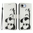 For iPhone 16e ENKAY Painted Leather Phone Case with Card Slots ＆ Holder(Panda Pattern) - 1