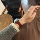 For Apple Watch 46mm / 49mm / 45mm / 44mm Heart-Shaped Embossed Leather Watch Band(Wine Red) - 2