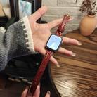 For Apple Watch 46mm / 49mm / 45mm / 44mm Heart-Shaped Embossed Leather Watch Band(Wine Red) - 3