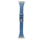 For Apple Watch 46mm / 49mm / 45mm / 44mm Heart-Shaped Embossed Leather Watch Band(Chrysanthemum Blue) - 1