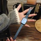 For Apple Watch 46mm / 49mm / 45mm / 44mm Heart-Shaped Embossed Leather Watch Band(Chrysanthemum Blue) - 3