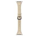 For Apple Watch 46mm / 49mm / 45mm / 44mm Heart-Shaped Embossed Leather Watch Band(Apricot) - 1