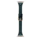 For Apple Watch 42mm / 41mm / 40mm / 38mm Heart-Shaped Embossed Leather Watch Band(Forest Green) - 1