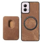 For Motorola Moto G Power 5G 2024 Retro Leather Card Bag Magnetic Phone Case(Brown) - 3