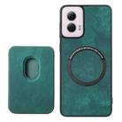 For Motorola Moto G Power 5G 2024 Retro Leather Card Bag Magnetic Phone Case(Green) - 3