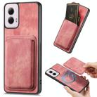 For Motorola Moto G Power 5G 2024 Retro Leather Card Bag Magnetic Phone Case(Pink) - 1