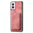 For Motorola Moto G Power 5G 2024 Retro Leather Card Bag Magnetic Phone Case(Pink) - 2