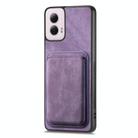 For Motorola Moto G Power 5G 2024 Retro Leather Card Bag Magnetic Phone Case(Purple) - 2