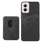 For Motorola Moto G Power 5G 2024 Retro Leather Card Bag Magnetic Phone Case(Black) - 3