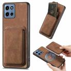 For Motorola Moto G 5G 2025 Retro Leather Card Bag Magnetic Phone Case(Brown) - 1
