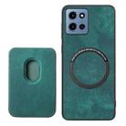 For Motorola Moto G 5G 2025 Retro Leather Card Bag Magnetic Phone Case(Green) - 3