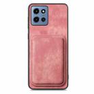 For Motorola Moto G 5G 2025 Retro Leather Card Bag Magnetic Phone Case(Pink) - 2