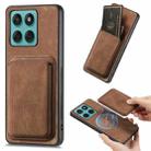 For Motorola Moto Edge 60 Fusion Retro Leather Card Bag Magnetic Phone Case(Brown) - 1