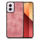 For Motorola Moto G Power 5G 2024 Vintage Leather PC Back Cover Phone Case(Pink) - 1