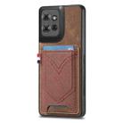 For Motorola Moto G Power 2025 5G Denim Texture Leather Skin Phone Case with Card Slot(Brown) - 2