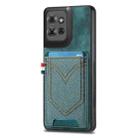 For Motorola Moto G Power 2025 5G Denim Texture Leather Skin Phone Case with Card Slot(Green) - 2