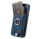 For Motorola Moto G Power 2024 5G Retro Splitable Magnetic Card Bag Leather Phone Case(Blue) - 3
